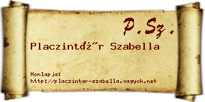 Placzintár Szabella névjegykártya